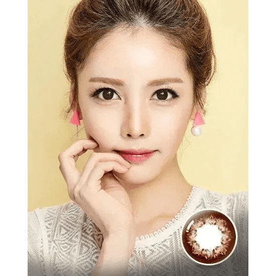 Olens Tok Tok Choco Shake colored contact lens, 14.1mm graphic diameter, Monthly wear