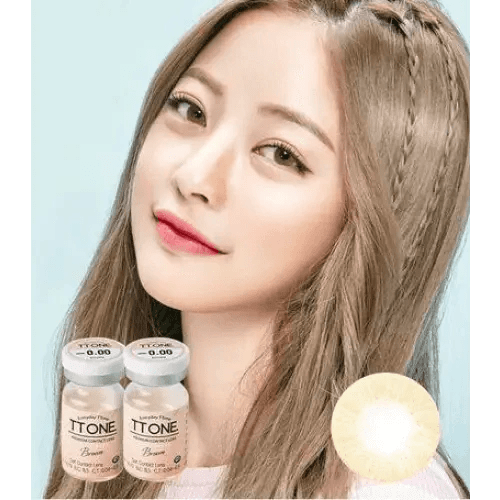 Olens TT 1 Brown colored contact lens, 12.8mm graphic diameter, 3-6 Months wear