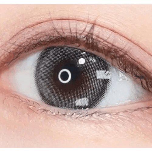 Olens ViVi Ring 1Day Gray (20p) — single-eye close-up showing the contact lens appearance