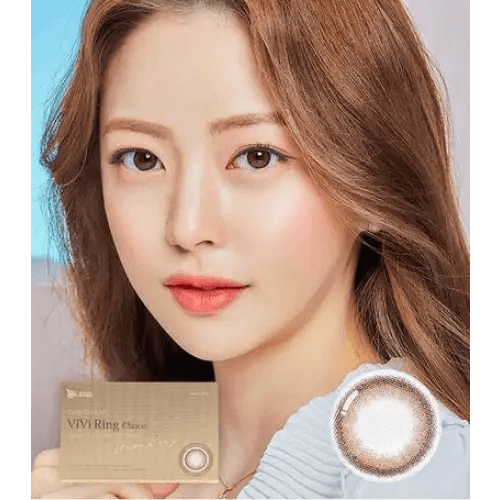 Olens ViVi Ring Choco colored contact lens, 13.0mm graphic diameter, Monthly wear