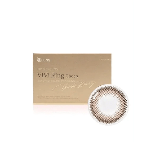 Olens ViVi Ring Choco colored contact lens, 13.0mm graphic diameter, Monthly wear