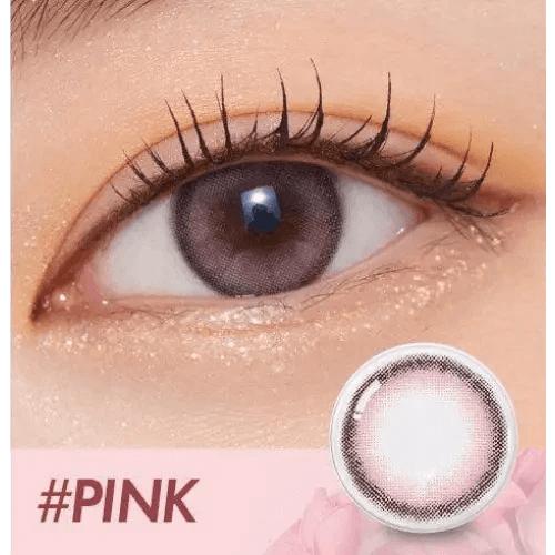 Olens ViVi Ring Pink — single-eye close-up showing the contact lens appearance