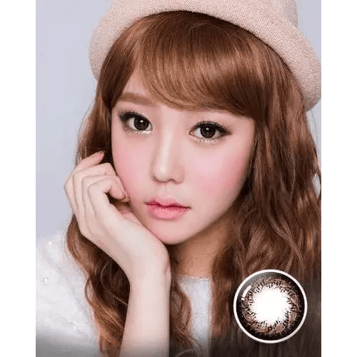 Olens W3 Brown colored contact lens, 13.4mm graphic diameter, Monthly wear