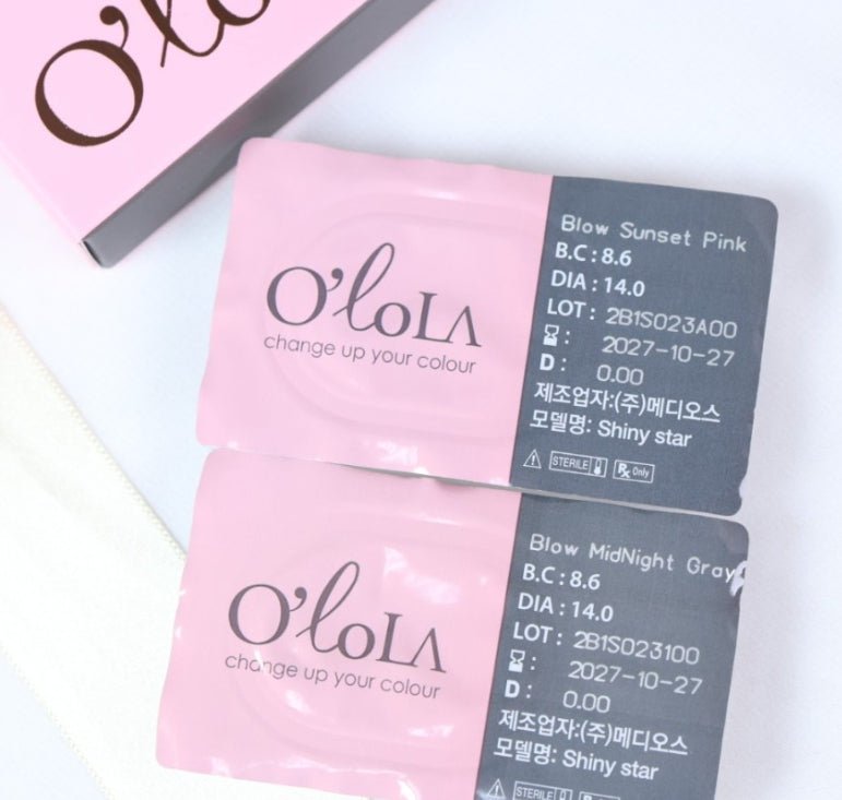 Olola Blow Sunset Pink — monthly colored contact lenses, 13.2mm graphic diameter