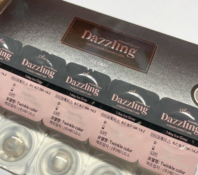 Olola Dazzling Ice Gray (10p) colored contact lens, 13.1mm graphic diameter, Daily wear