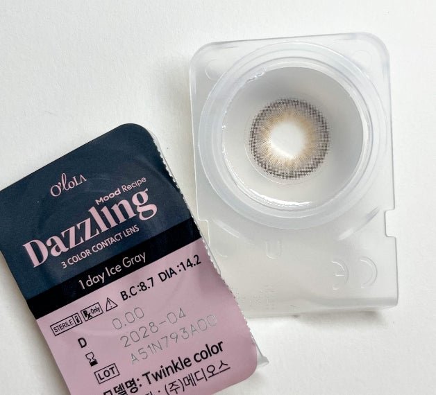 Olola Dazzling Ice Gray (10p) colored contact lens, 13.1mm graphic diameter, Daily wear