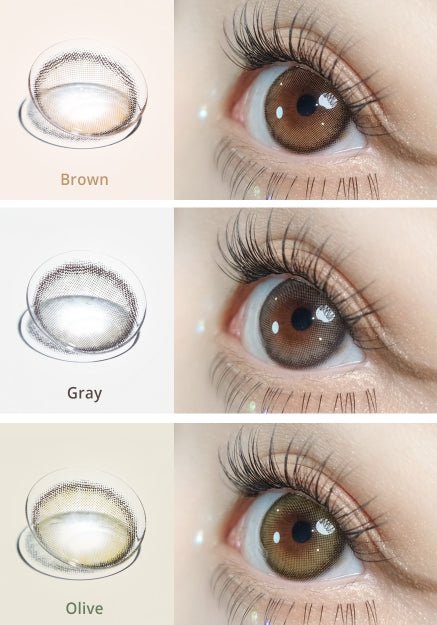 Olola Dearsome Ash Gray — monthly colored contact lenses, 13.1mm graphic diameter