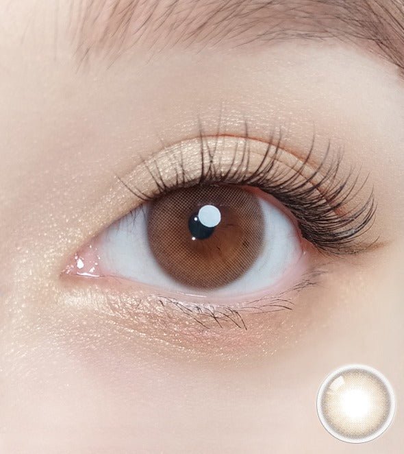 Olola Mellows Cotton Brown colored contact lens, 12.8mm graphic diameter, 3-6 Months wear
