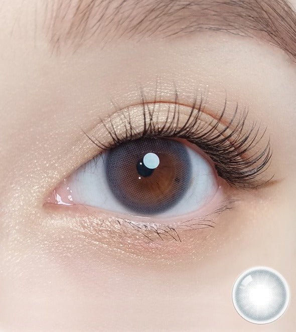Olola Mellows Mystic Gray — monthly colored contact lenses, 12.8mm graphic diameter