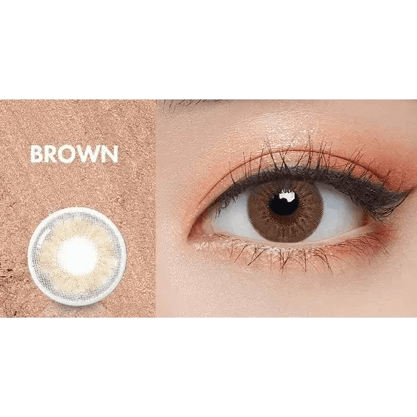 Olens Plie Brown colored contact lens, 13.1mm graphic diameter, Monthly wear
