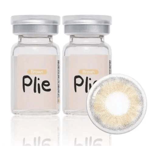 Olens Plie Brown colored contact lens, 13.1mm graphic diameter, Monthly wear