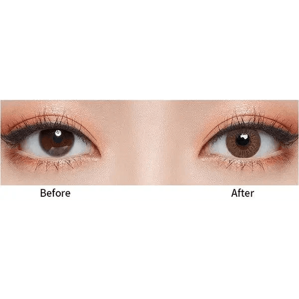 Olens Plie Brown colored contact lens, 13.1mm graphic diameter, Monthly wear