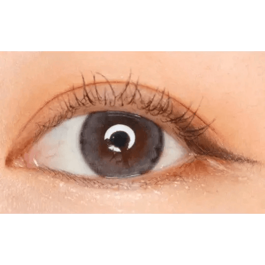 LensTown Pocopong Gray — single-eye close-up showing the contact lens appearance
