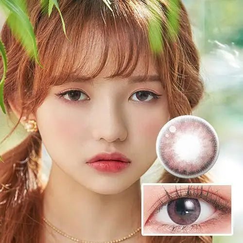 LensTown Pocopong Pink — model portrait showing the contact lens look