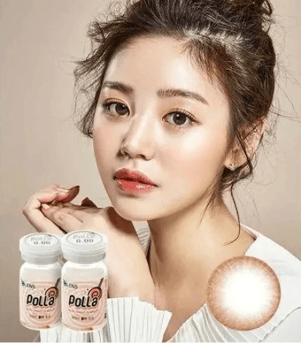 Olens Polla Choco — model portrait showing the contact lens look