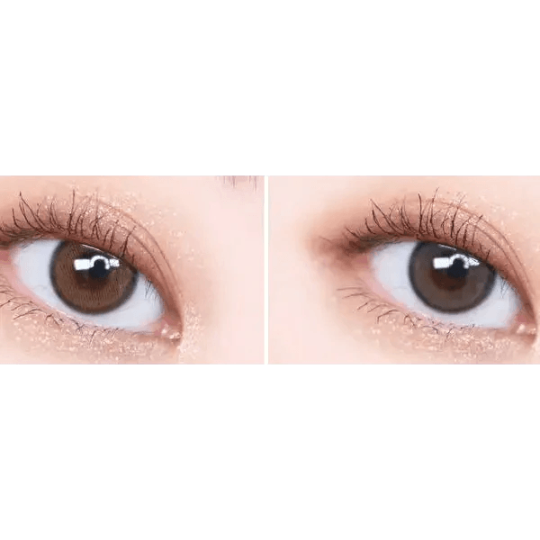 Olens Real Ring Gray — both eyes wearing the contact lenses