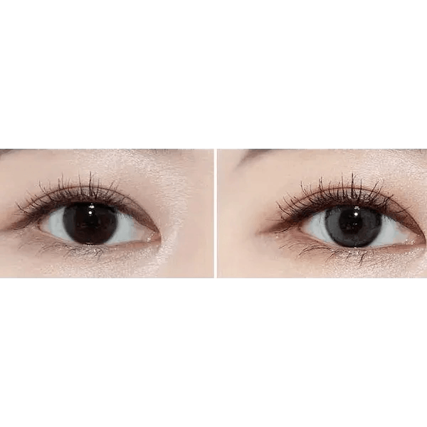 Olens Real Ring Gray — both eyes wearing the contact lenses
