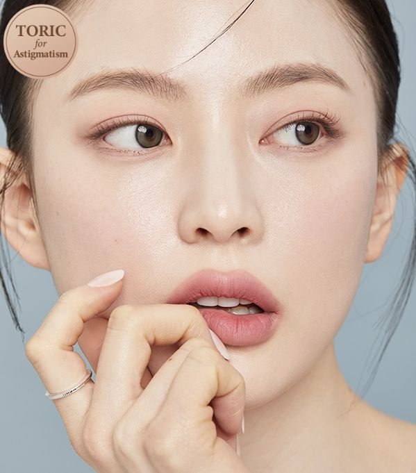 Olens Real Ring Gray Toric (For astigmatism) colored contact lens, 12.5mm graphic diameter, Monthly wear
