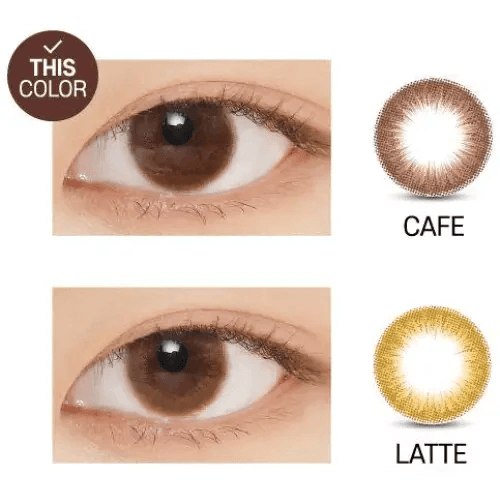LensVery Rich Ann Cafe Choco (6p) — contact lens appearance comparison