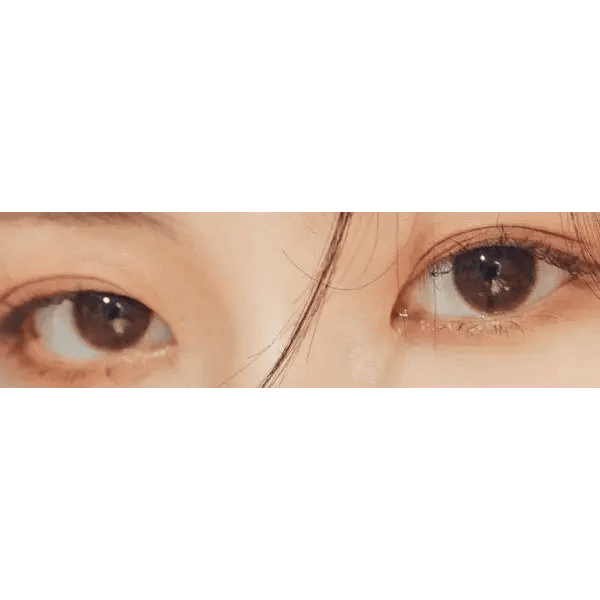 LensVery Rich Ann Cafe Choco (6p) — both eyes wearing the contact lenses