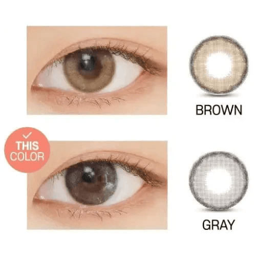 LensVery Rich Ann Indie Gray (6p) — contact lens appearance comparison