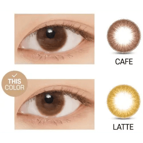LensVery Rich Ann Latte Brown (6p) — contact lens appearance comparison
