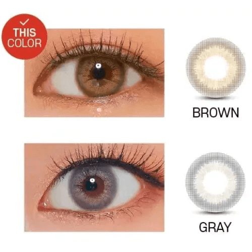 LensVery Rich Ann Mellow Brown (6p) — contact lens appearance comparison