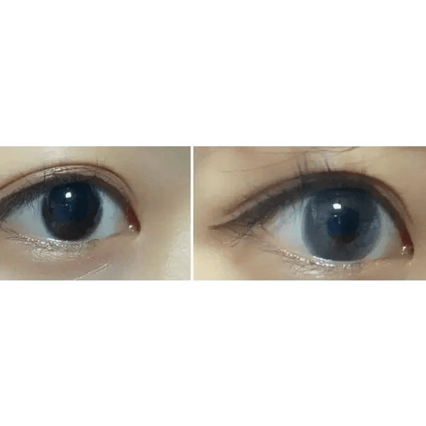 LensVery Rich Ann Mellow Gray (6p) — both eyes wearing the contact lenses