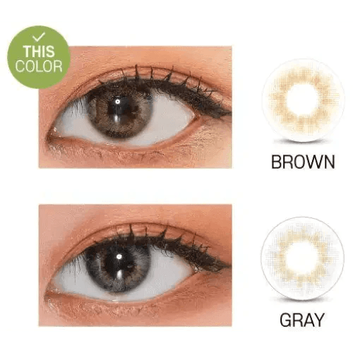 LensVery Rich Ann Natural Brown (6p) — contact lens appearance comparison