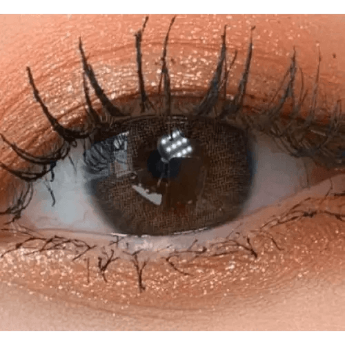 LensVery Rich Ann Natural Gray (6p) — single-eye close-up showing the contact lens appearance