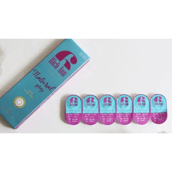 LensVery Rich Ann Natural Gray (6p) — contact lens packaging