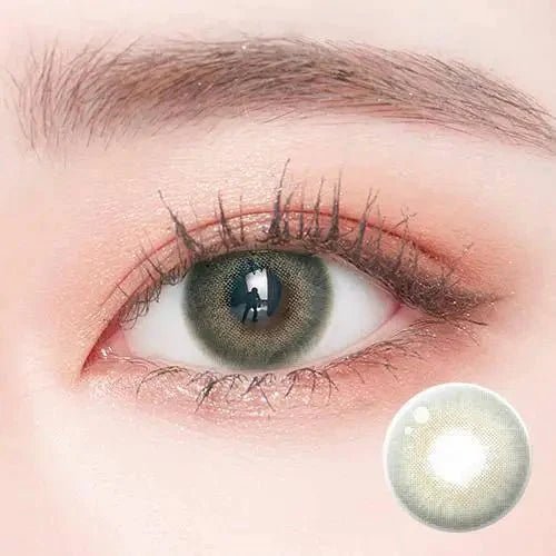 LensTown Romantea London Olive Green colored contact lens, 13.3mm graphic diameter, Monthly wear