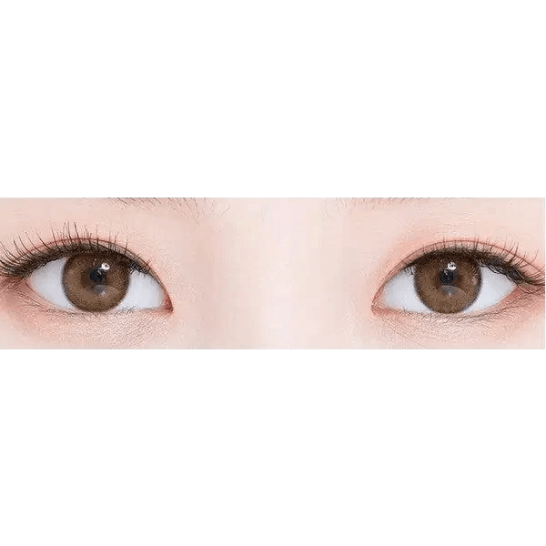 LensTown Romantea Rose Beige Brown Toric — both eyes wearing the contact lenses