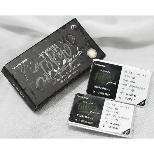 LensTown Romantea Tokyo Grande Khaki Brown — contact lens packaging