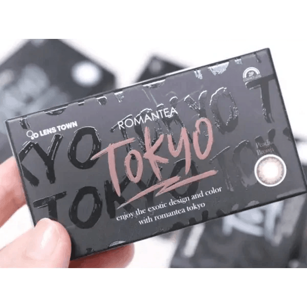 LensTown Romantea Tokyo Grande Peach Brown — contact lens packaging