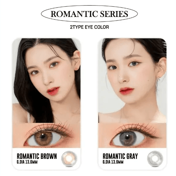 LensRang Romantic Gray colored contact lens, 13.8mm graphic diameter, Monthly wear