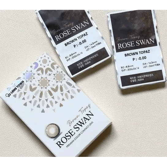 LensTown Rose Swan Brown Topaz — contact lens packaging