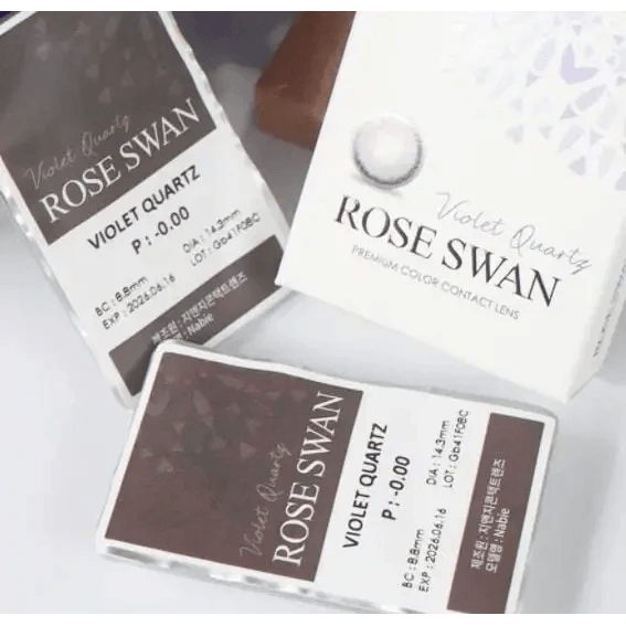 LensTown Rose Swan Violet Quartz colored contact lens, 13.2mm graphic diameter, 3-6 Months wear