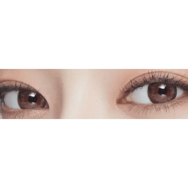 LensVery Rosee Romantic Gray — both eyes wearing the contact lenses