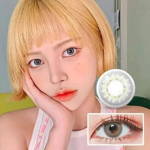 LensTown Rosy Basic Gray colored contact lens, 13.2mm graphic diameter, 3-6 Months wear