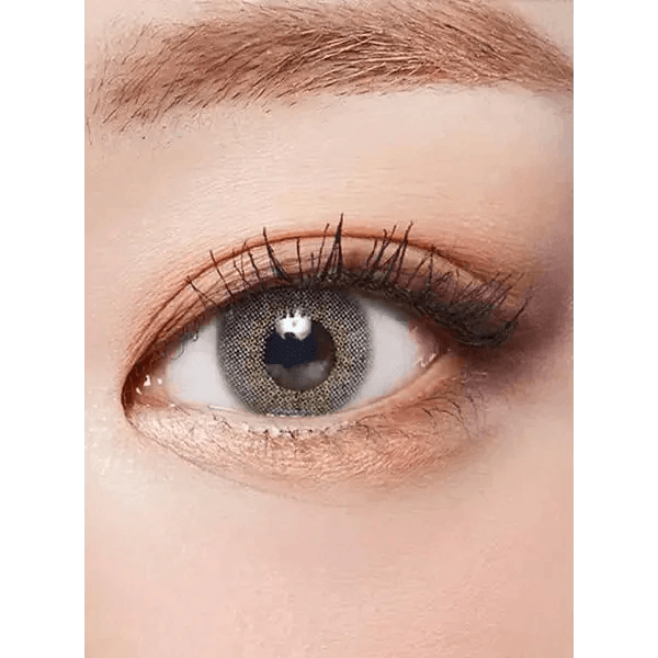 LensTown Rosy Basic Gray — single-eye close-up showing the contact lens appearance
