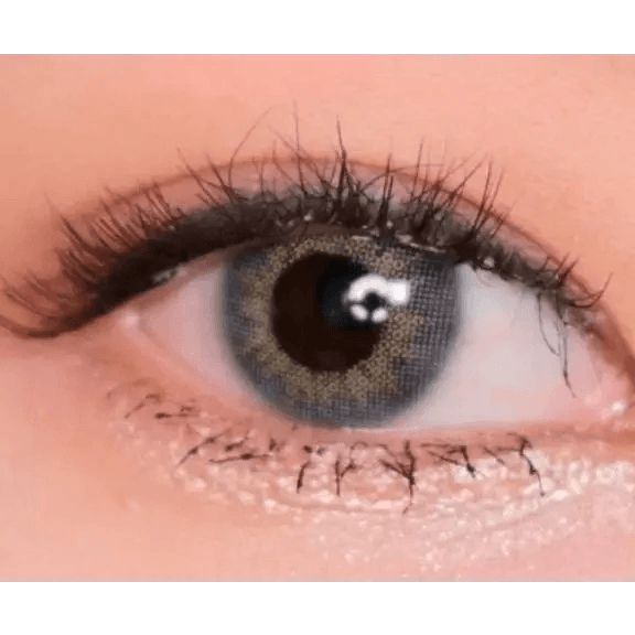 LensTown Rosy Basic Gray — single-eye close-up showing the contact lens appearance