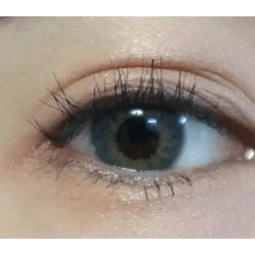 LensTown Rosy Basic Gray — single-eye close-up showing the contact lens appearance