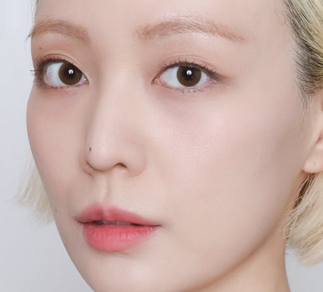 Olens Shine Touch Milky Brown colored contact lens, 12.7mm graphic diameter, Monthly wear