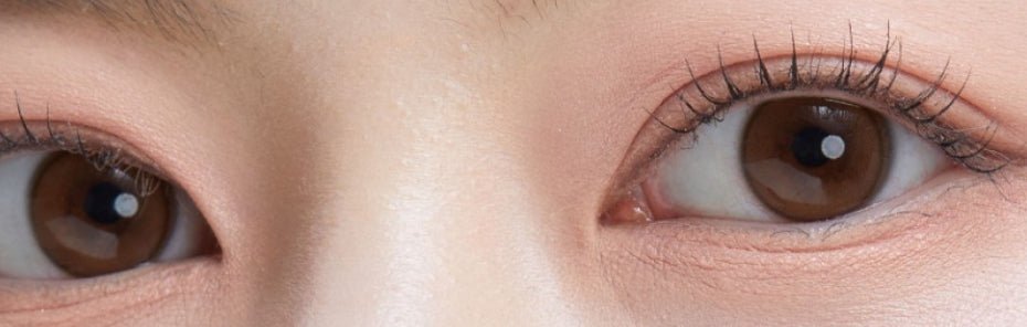 Olens Shine Touch Milky Choco colored contact lens, 12.7mm graphic diameter, Monthly wear