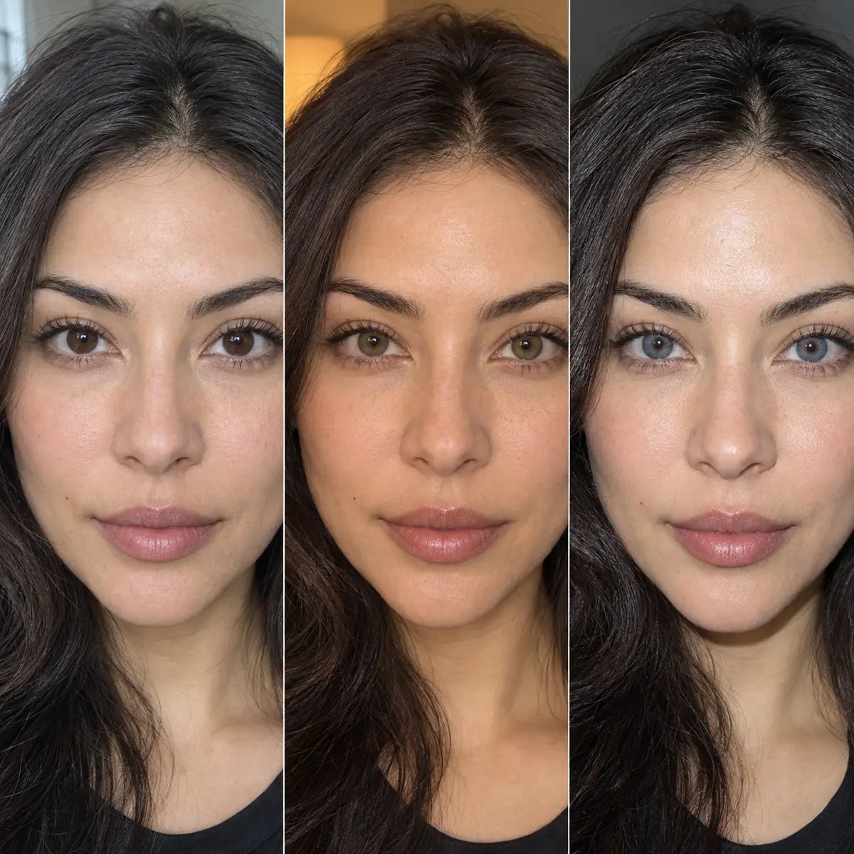 Colored Contacts for Dark Eyes Before-and-After Photos: Lighting, Iris Color, and Version Checks - KPOP2