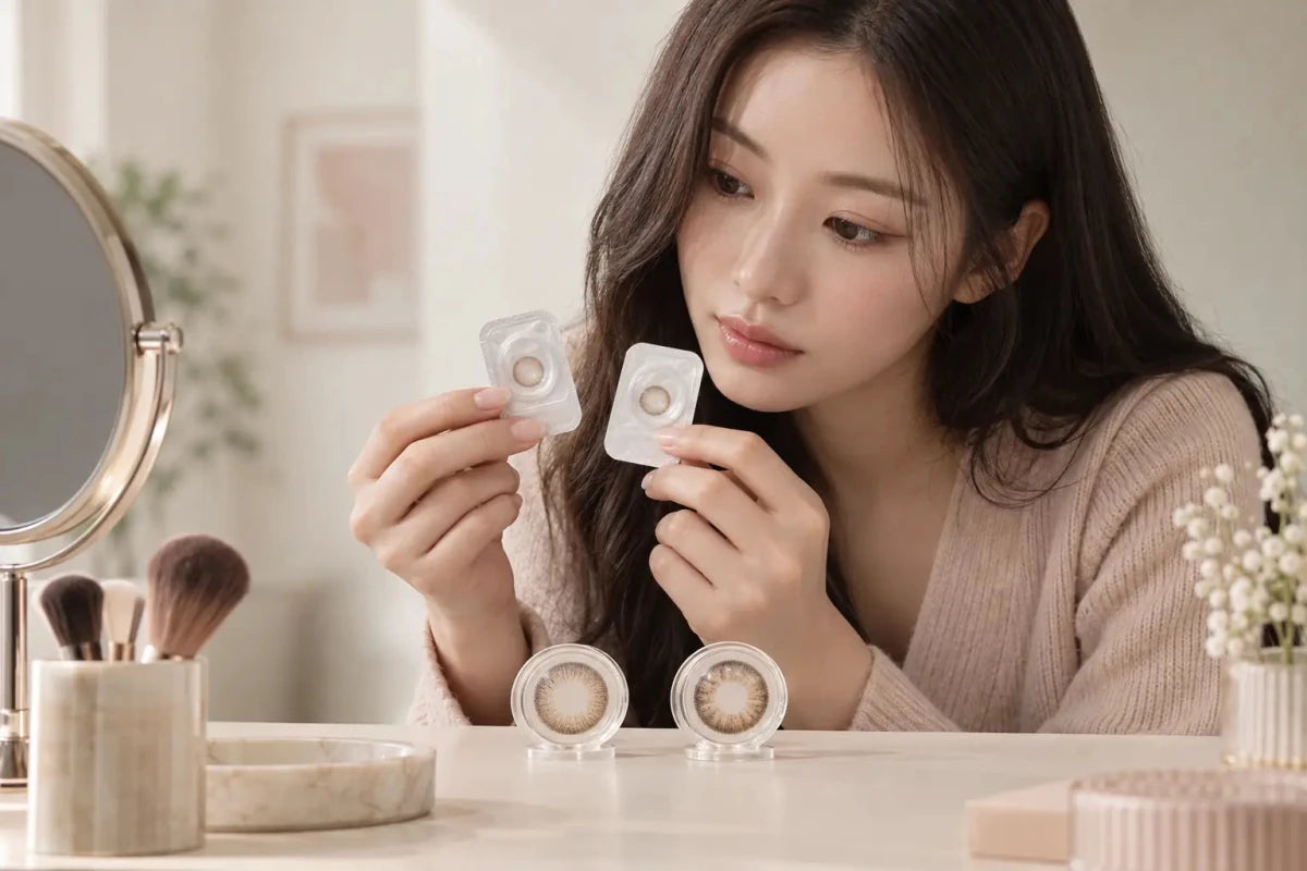 Regular vs Toric Colored Contacts in the Same Shade - KPOP2
