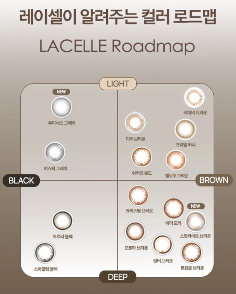 Bausch + Lomb Lacelle Twinkle Brown (30p) colored contact lens, 12.7mm graphic diameter, Daily wear
