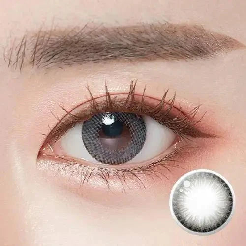 LensTown Comfit Gray — single-eye close-up showing the contact lens appearance