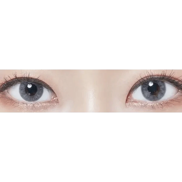 LensTown It's Water Gray (10p) — both eyes wearing the contact lenses